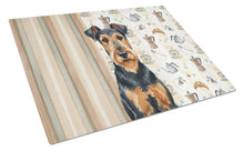 Load image into Gallery viewer, Airedale Terrier Coffee Bar Glass Cutting Board