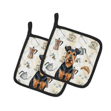 Load image into Gallery viewer, Airedale Terrier Coffee Bar Pair of Pot Holders