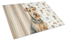 Load image into Gallery viewer, Grizzle Airedale Terrier Coffee Bar Glass Cutting Board