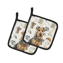 Load image into Gallery viewer, Grizzle Airedale Terrier Coffee Bar Pair of Pot Holders