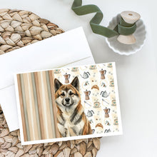 Load image into Gallery viewer, Brindle Akita Coffee Bar Greeting Cards Pack of 8