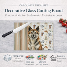 Load image into Gallery viewer, Brindle Akita Coffee Bar Glass Cutting Board
