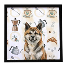 Load image into Gallery viewer, Brindle Akita Coffee Bar Framed Metal Print