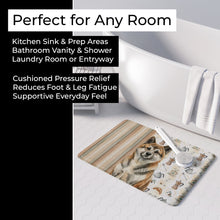 Load image into Gallery viewer, Brindle Akita Coffee Bar Memory Foam Kitchen Mat