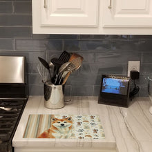 Load image into Gallery viewer, Red Akita Coffee Bar Glass Cutting Board