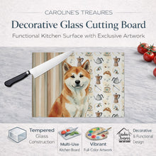 Load image into Gallery viewer, Red Akita Coffee Bar Glass Cutting Board