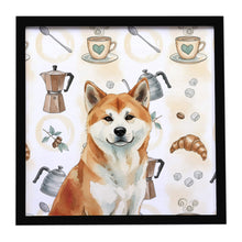 Load image into Gallery viewer, Red Akita Coffee Bar Framed Metal Print