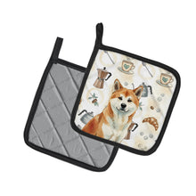 Load image into Gallery viewer, Red Akita Coffee Bar Pair of Pot Holders
