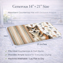 Load image into Gallery viewer, Sesame Akita Coffee Bar Dish Drying Mat