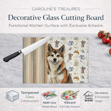 Load image into Gallery viewer, Sesame Akita Coffee Bar Glass Cutting Board