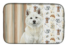 Load image into Gallery viewer, White Akita Coffee Bar Dish Drying Mat