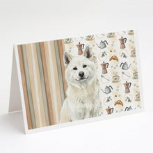 Load image into Gallery viewer, White Akita Coffee Bar Greeting Cards Pack of 8
