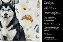Load image into Gallery viewer, Black and White Alaskan Malamute Coffee Bar Kitchen Towel