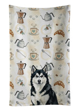 Load image into Gallery viewer, Black and White Alaskan Malamute Coffee Bar Kitchen Towel