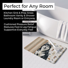 Load image into Gallery viewer, Black and White Alaskan Malamute Coffee Bar Memory Foam Kitchen Mat