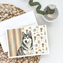 Load image into Gallery viewer, Gray and White Alaskan Malamute Coffee Bar Greeting Cards Pack of 8