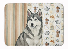 Load image into Gallery viewer, Gray and White Alaskan Malamute Coffee Bar Memory Foam Kitchen Mat