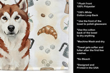 Load image into Gallery viewer, Red and White Alaskan Malamute Coffee Bar Kitchen Towel