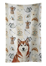 Load image into Gallery viewer, Red and White Alaskan Malamute Coffee Bar Kitchen Towel