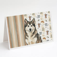 Load image into Gallery viewer, Sable and White Alaskan Malamute Coffee Bar Greeting Cards Pack of 8