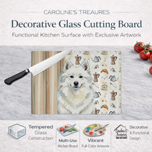 Load image into Gallery viewer, American Eskimo Coffee Bar Glass Cutting Board