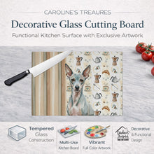 Load image into Gallery viewer, American Hairless Terrier Coffee Bar Glass Cutting Board