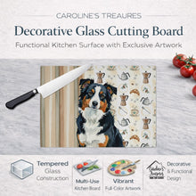 Load image into Gallery viewer, Black Tri American Shepherd Coffee Bar Glass Cutting Board