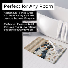 Load image into Gallery viewer, Black Tri American Shepherd Coffee Bar Memory Foam Kitchen Mat