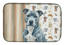 Load image into Gallery viewer, Blue American Staffordshire Terrier Coffee Bar Dish Drying Mat