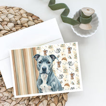 Load image into Gallery viewer, Blue American Staffordshire Terrier Coffee Bar Greeting Cards Pack of 8