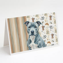 Load image into Gallery viewer, Blue American Staffordshire Terrier Coffee Bar Greeting Cards Pack of 8