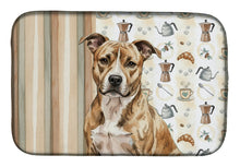 Load image into Gallery viewer, Brindle American Staffordshire Terrier Coffee Bar Dish Drying Mat