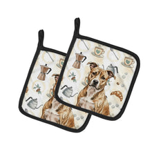 Load image into Gallery viewer, Brindle American Staffordshire Terrier Coffee Bar Pair of Pot Holders