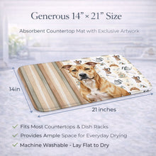 Load image into Gallery viewer, Fawn American Staffordshire Terrier Coffee Bar Dish Drying Mat