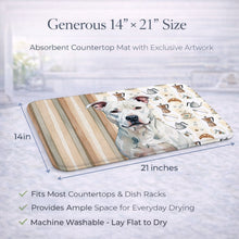 Load image into Gallery viewer, White American Staffordshire Terrier Coffee Bar Dish Drying Mat