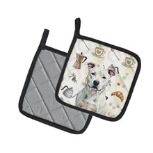 Load image into Gallery viewer, White American Staffordshire Terrier Coffee Bar Pair of Pot Holders
