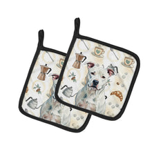 Load image into Gallery viewer, White American Staffordshire Terrier Coffee Bar Pair of Pot Holders