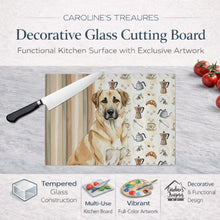 Load image into Gallery viewer, Anatolian Shepherd Dog Coffee Bar Glass Cutting Board