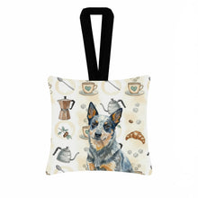 Load image into Gallery viewer, Blue Heeler Australian Cattle Dog Coffee Bar Hanging Square Fabric Ornament 3.5 × 3.5