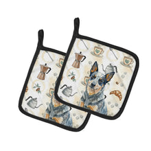 Load image into Gallery viewer, Blue Heeler Australian Cattle Dog Coffee Bar Pair of Pot Holders