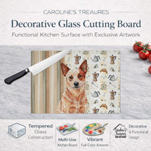 Load image into Gallery viewer, Red Heeler Australian Cattle Dog Coffee Bar Glass Cutting Board