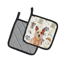 Load image into Gallery viewer, Red Heeler Australian Cattle Dog Coffee Bar Pair of Pot Holders