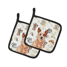 Load image into Gallery viewer, Red Heeler Australian Cattle Dog Coffee Bar Pair of Pot Holders