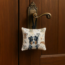 Load image into Gallery viewer, Black Australian Shepherd Coffee Bar Hanging Square Fabric Ornament 3.5 × 3.5
