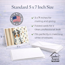 Load image into Gallery viewer, Blue Merle Australian Shepherd Coffee Bar Greeting Cards Pack of 8