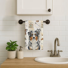 Load image into Gallery viewer, Blue Merle Australian Shepherd Coffee Bar Kitchen Towel