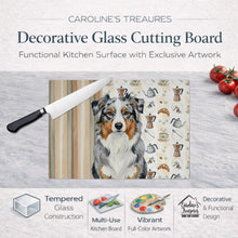 Load image into Gallery viewer, Blue Merle Australian Shepherd Coffee Bar Glass Cutting Board
