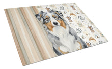 Load image into Gallery viewer, Blue Merle Australian Shepherd Coffee Bar Glass Cutting Board