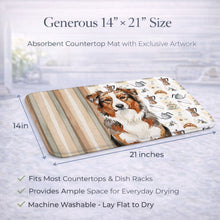 Load image into Gallery viewer, Red Merle Australian Shepherd Coffee Bar Dish Drying Mat