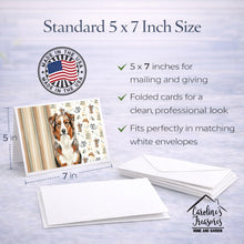 Load image into Gallery viewer, Red Merle Australian Shepherd Coffee Bar Greeting Cards Pack of 8